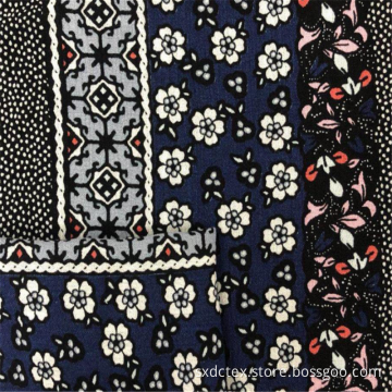 100% Rayon Viscose Crinkle Stripe Floral Print Fabrics